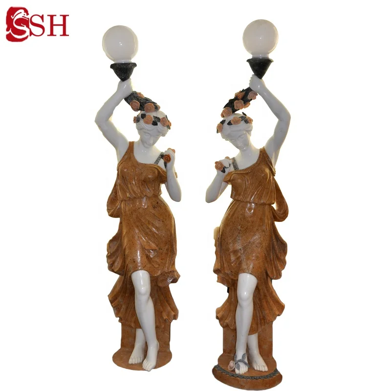 Large Garden Stone Marble Little angel Light Statues