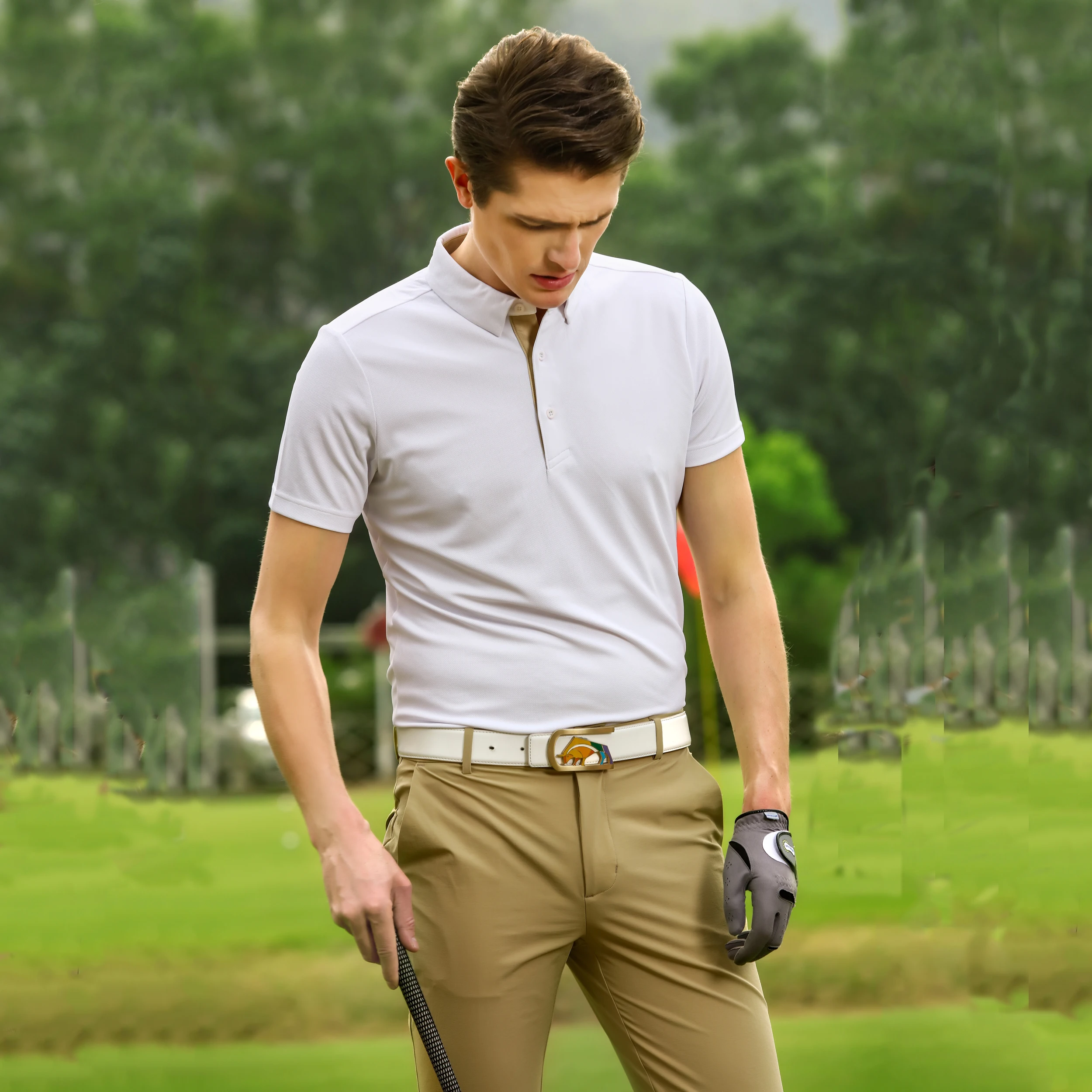 Customized Logo 100%Polyester Polo Shirts Dry Fit Short Sleeve Casual Golf Solid Color Tops