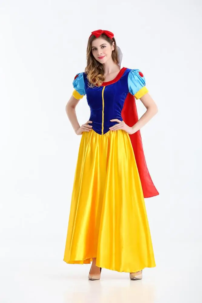 Adult halloween cosplay costume female stage performance wear snow white overskirt fairy tale women dresses