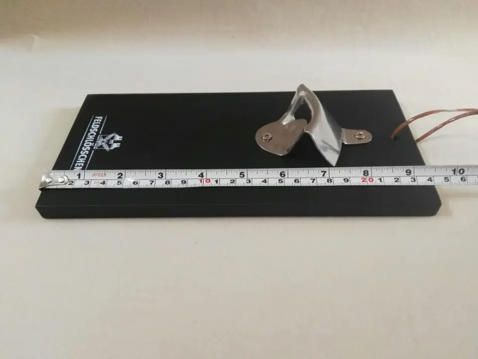 Wall Mounted Bottle Opener - Beer Opener on Unfinished Wood Board for DIY Projects, Home Decoration