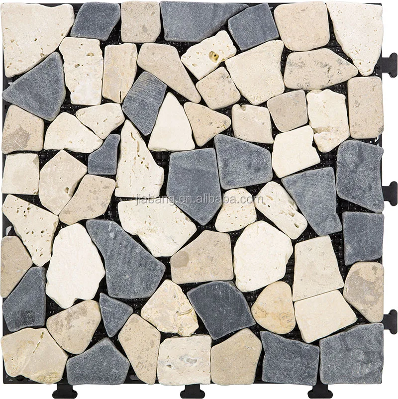 Foshan supplier building material interlocking floor natural travertine stone DIY mosaic deck tile