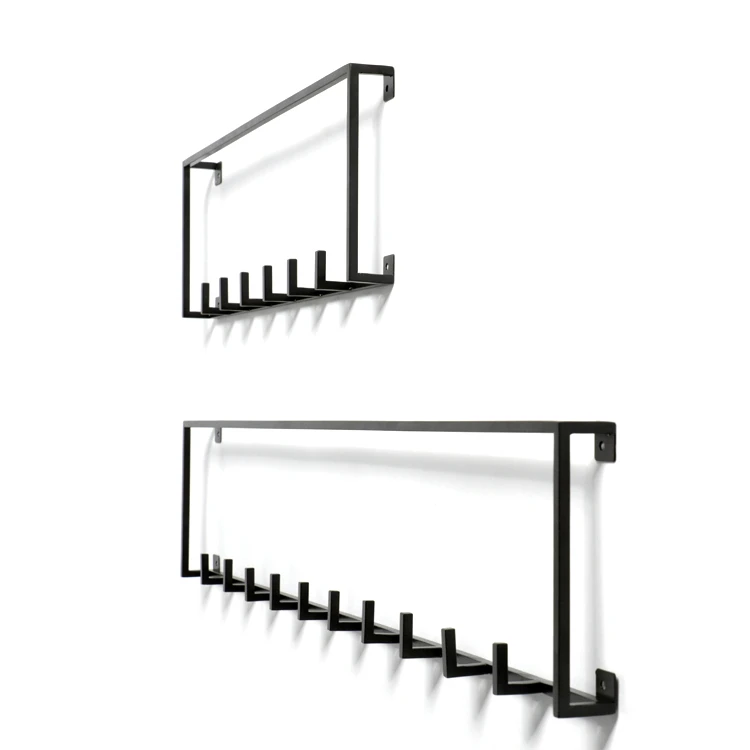 
Simple decorative metal wall mounted hanging shelf with 10 hooks 