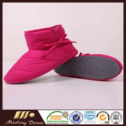 90% duck down stitching lady warm shoes indoor boots women for house