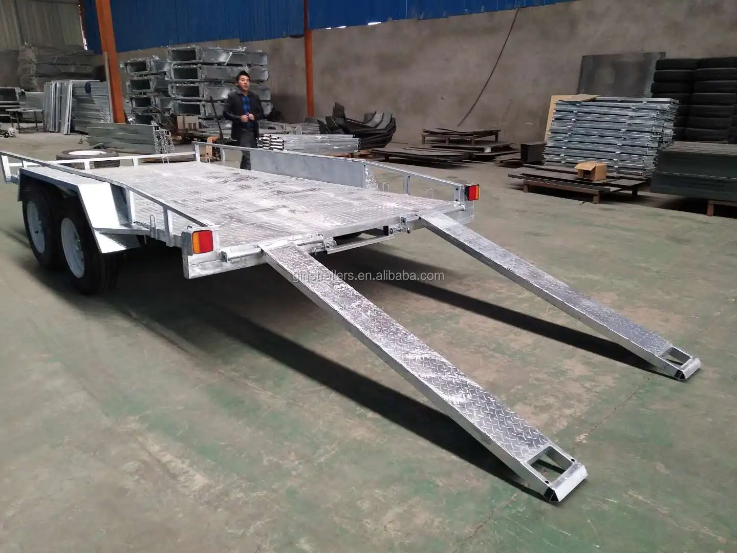 heavy duty aluminium car trailer with various size