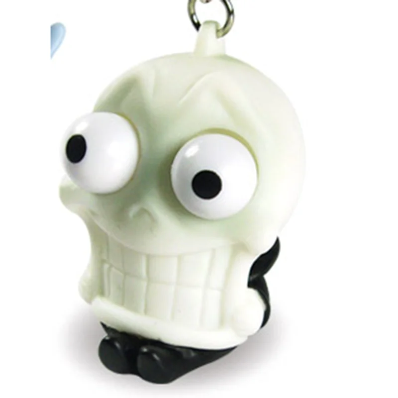 2024 3d halloween promotional item eye popper pvc keychain