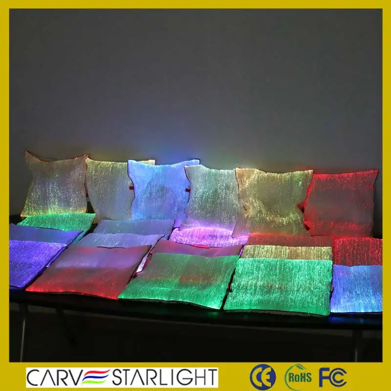2015 оптовая продажа оптического волокна световой декоративный бросок подушки