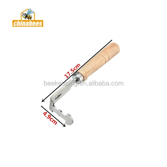Bee Hive Scraper Wooden Handle Cleaner Beekeeping Tools Beekeeper Cleaning Bee Nest Frame Shovel Dirt Removing Total Length 18cm