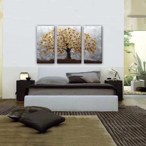 
Heavy Texture Handmade Landscape Flower Tree Abstract Modern Art Painting on Canvas 