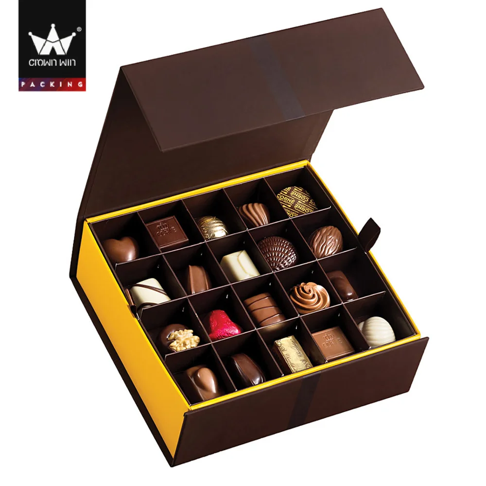 Empty luxury handmade chocolate box with custom logo