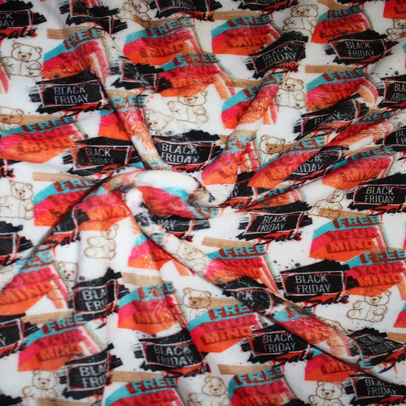 
Custom Printed 100% Polyester Double Side Minky Fabric 