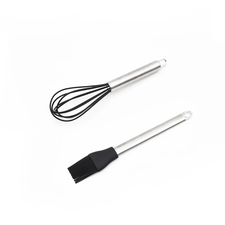 Restaurant Tools Silicone Beater Egg Whisk Utensil With Plastic Handle