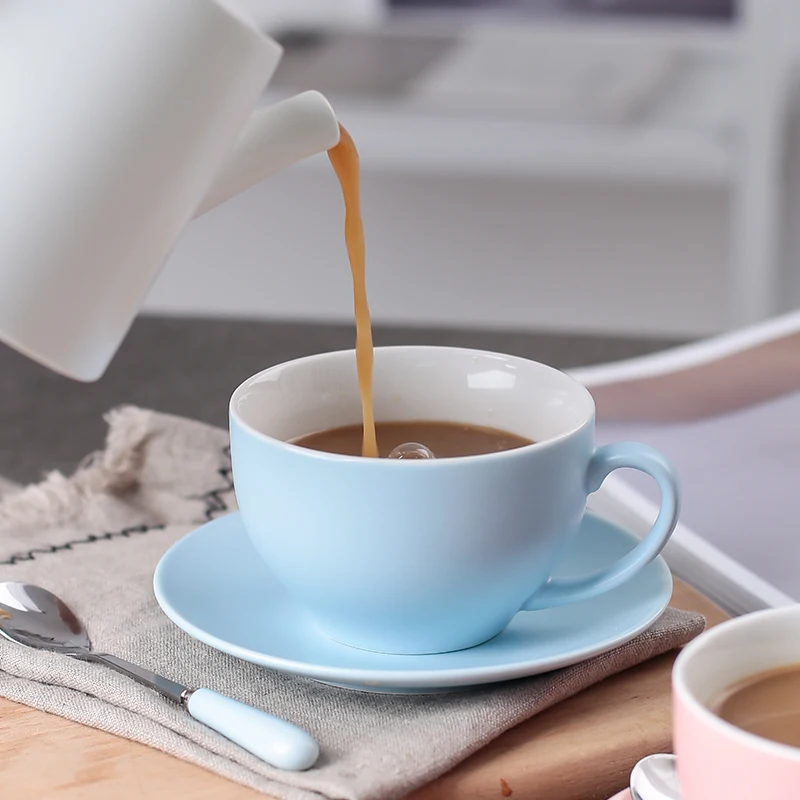 germany unique classical new round shape coffee espresso tea cup and saucer chaozhou ceramic luxury with handle custom logo