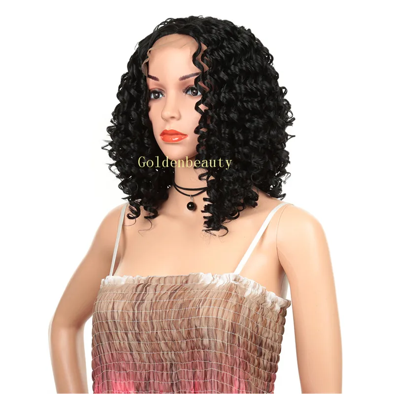 Short Kinkys Curly Hair Lace Front Wig for Black Women Synthetic Lace Front Wigs Heat Resistant fiber
