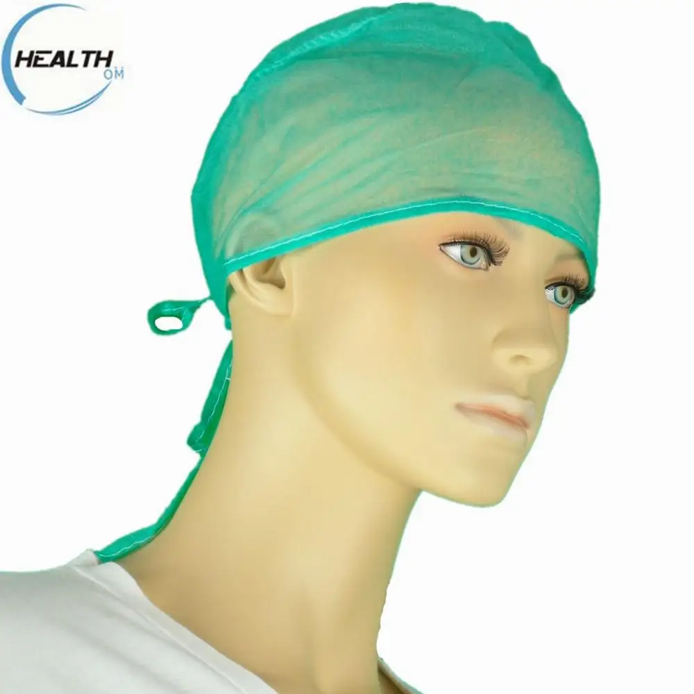 
 Одноразовый нетканый хирургический докторский колпачок с галстуками, машинное изготовление  <span style=