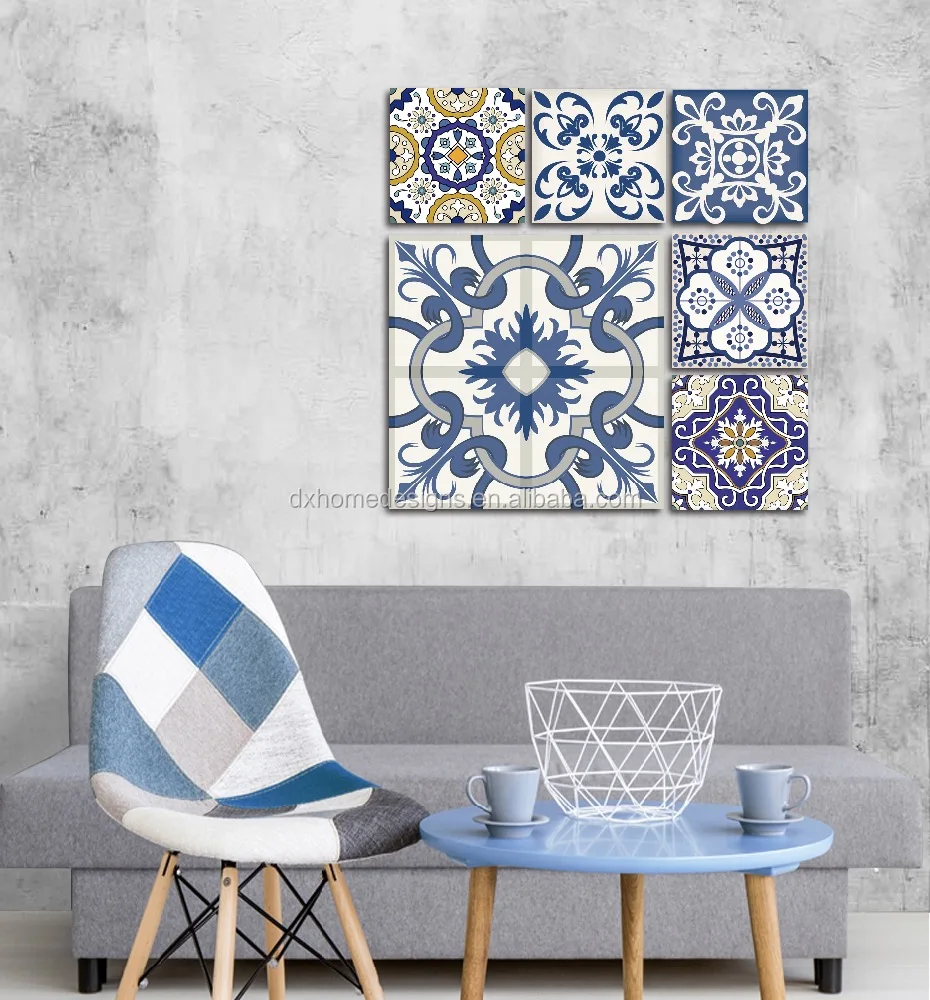 6 панельных печатных абстрактных узоров холст живопись художественная работа для украшения стен