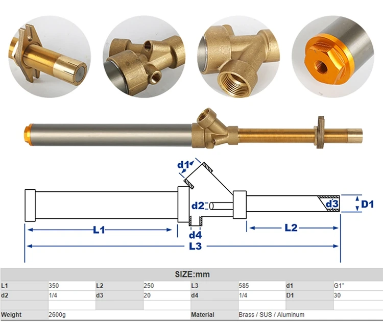 Factory wholesale Hot Sale EPS Shape Molding Machine Spare Parts Filling Gun polystyrene injector