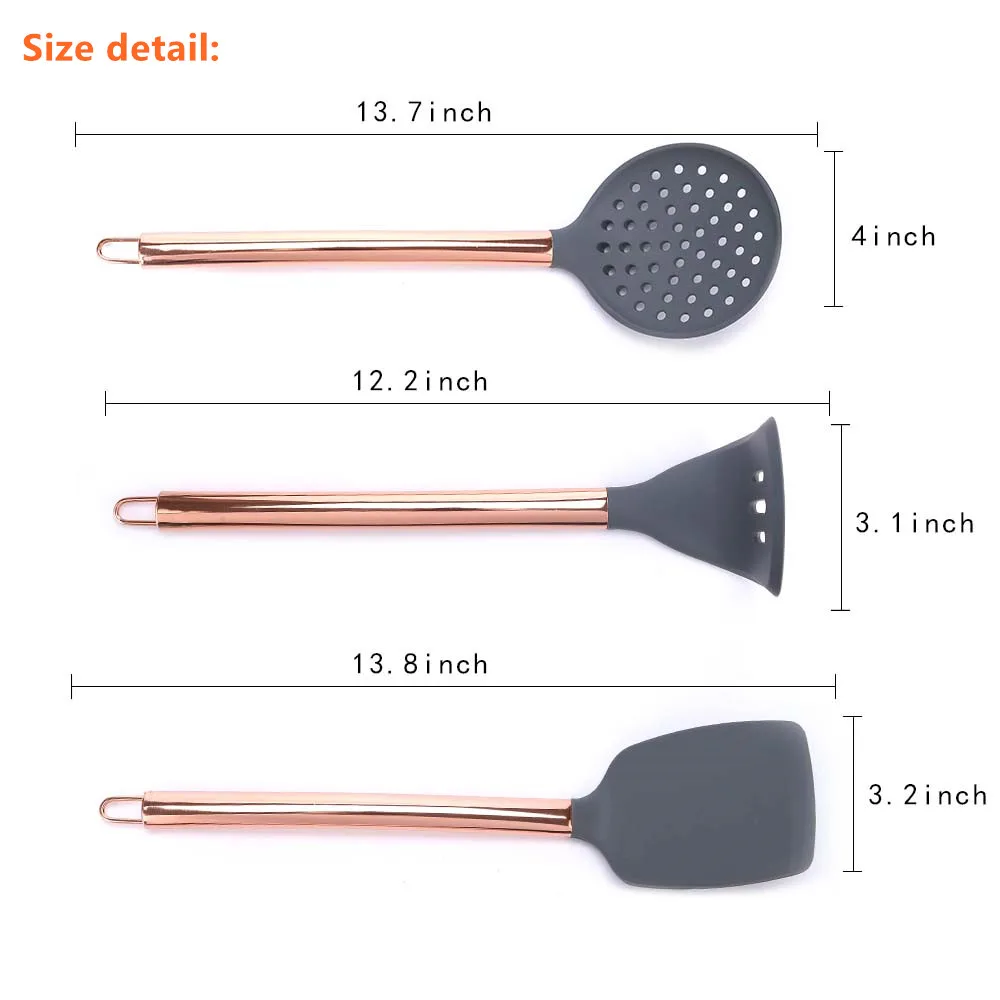 New Fashion Low Price Customization Silicone Kitchen Utensil Set Cooking Tools