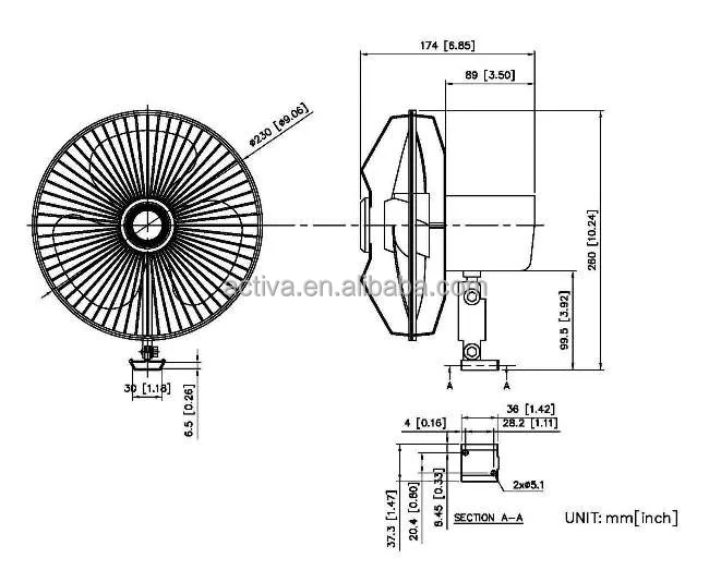 DOF8-C 8 дюймов 12 В 24 В портативные вентиляторы для автомобилей