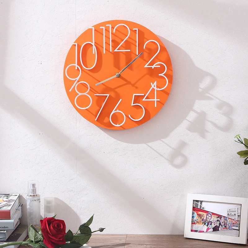 Modern Creative round 12-inch Wall Clock - 3 stairs digital numbers