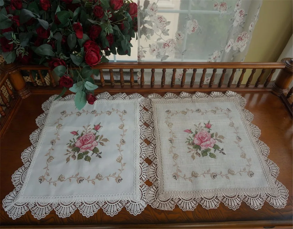 wholesale 100% polyester embroidery lace napkin