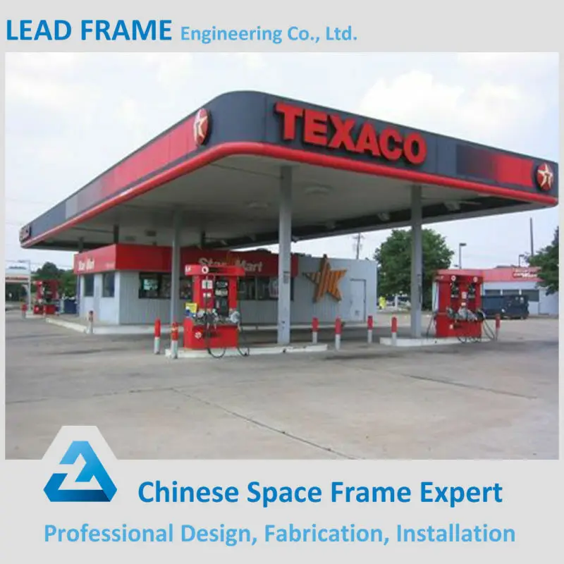 Steel Space Frame Framed Gas Station with Long Life Roof