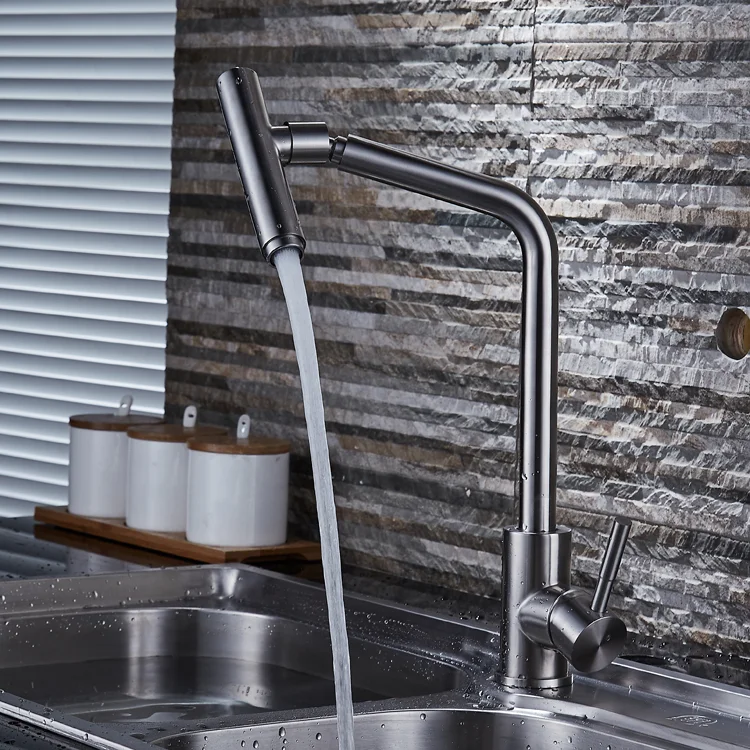 China wholesale 304 stainless steel lead free kitchen faucet with 360 degree rotatable spout