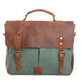 Leather sling tote bag wholesale mens vintage canvas leather briefcase