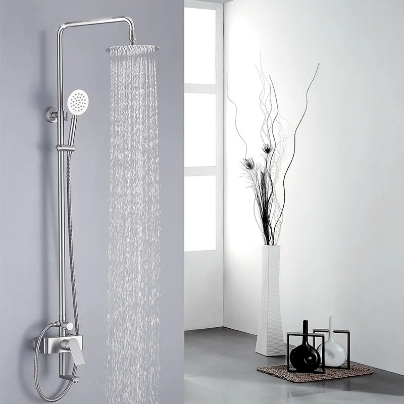 Wall Mounted Rain Shower and Massage Jet Head Hardware Sets in Bathroom Contemporary Stainless Steel Metered Faucets ODM & OEM