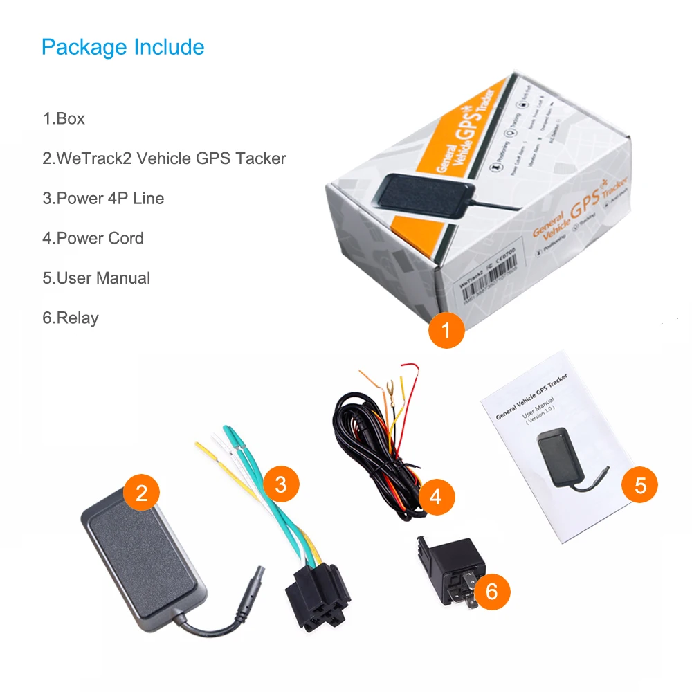 JIMI WeTrack2 anti theft gps tracker for truck taxi car motorcycle