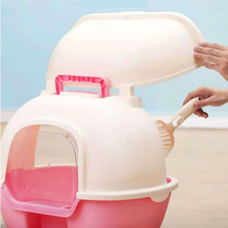 2020 hot selling waterproof hooded cat litter pan cat litter box cat toilet