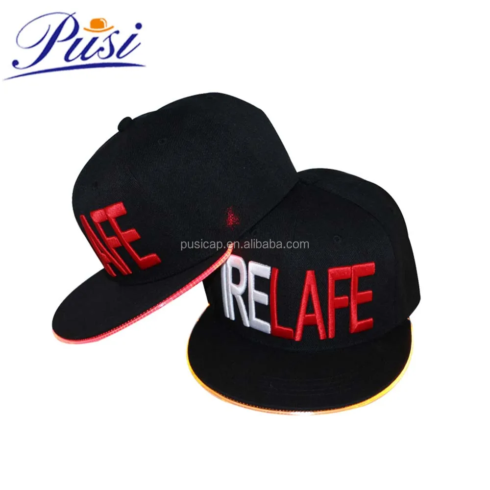 Wholesale custom hunting led snapback cap with built-in light custom led cap hat