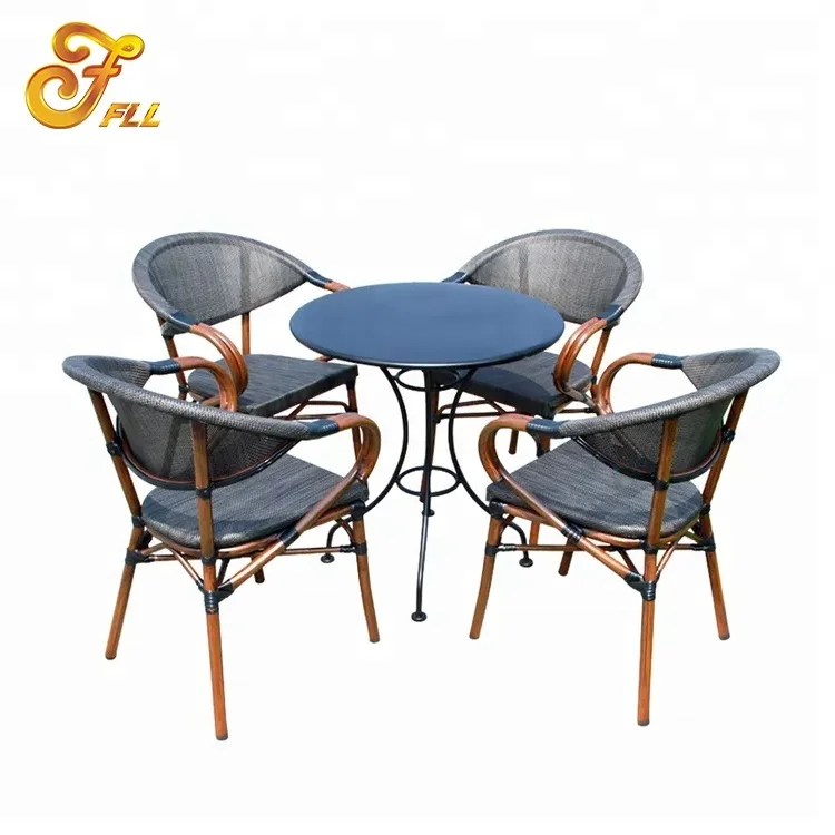 
rattan wicker dining table outdoor restaurant hotel furniture 