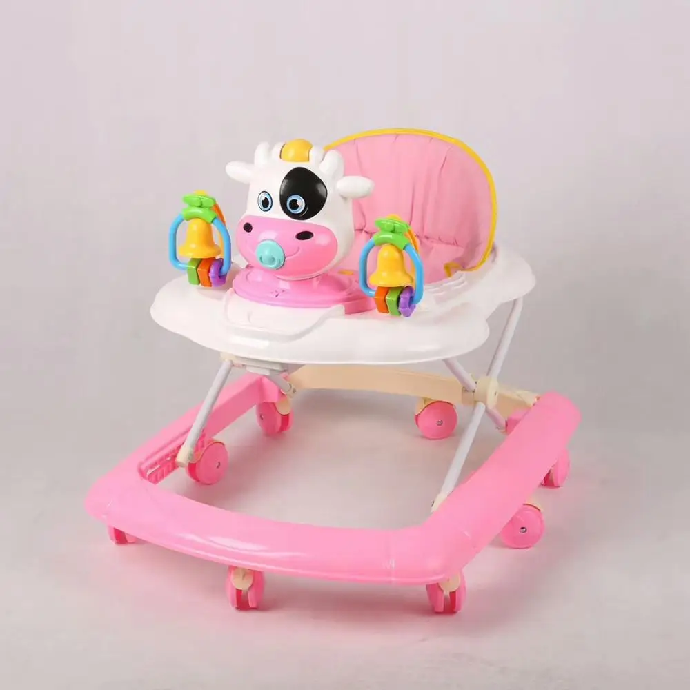 4in1 Baby Walker Adjustable Musical  Rocking Horse Walking Training Chair Plastic Baby Trolley Walker Rocker Chair