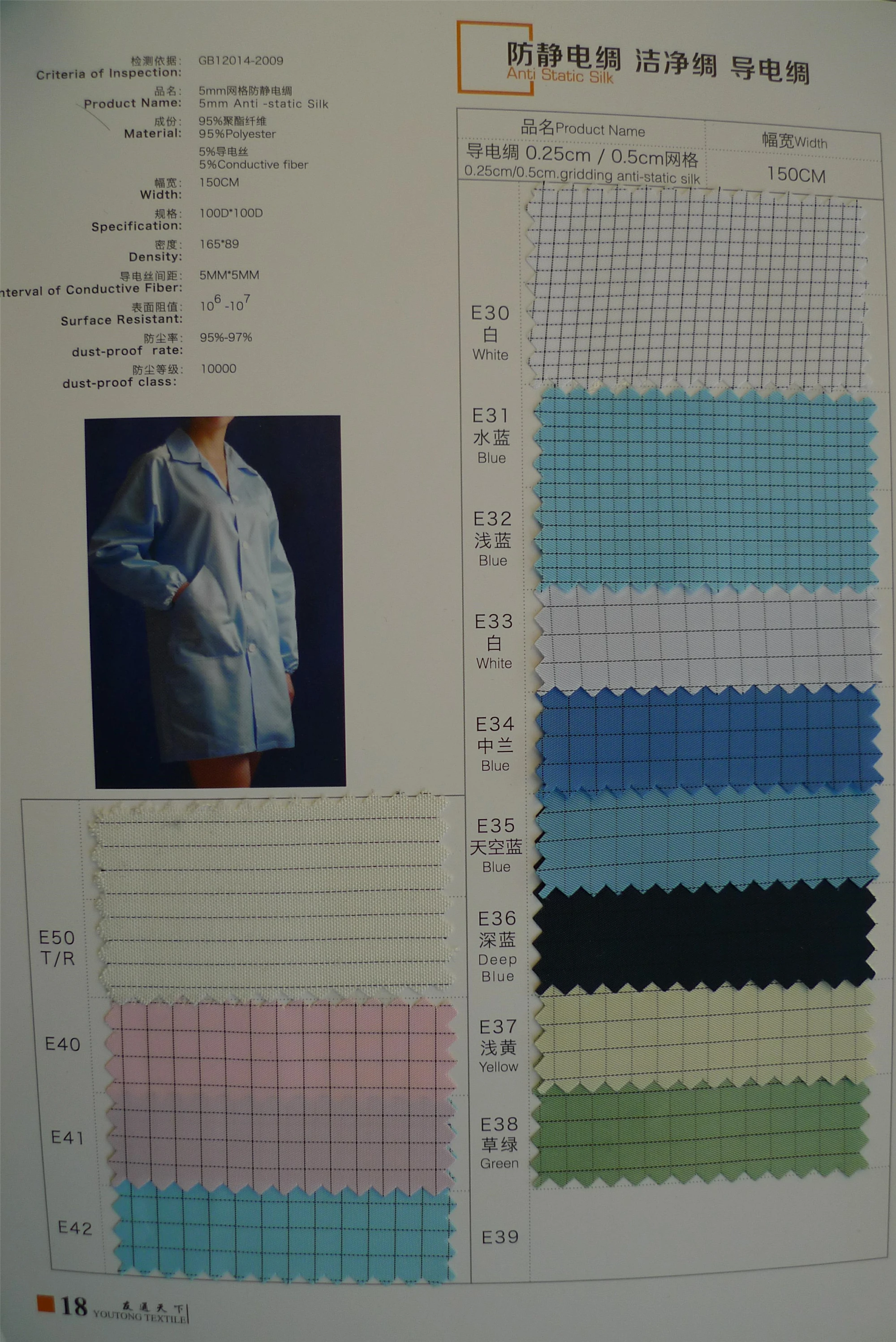 esd fabric antistatic fabric cleanroom fabric
