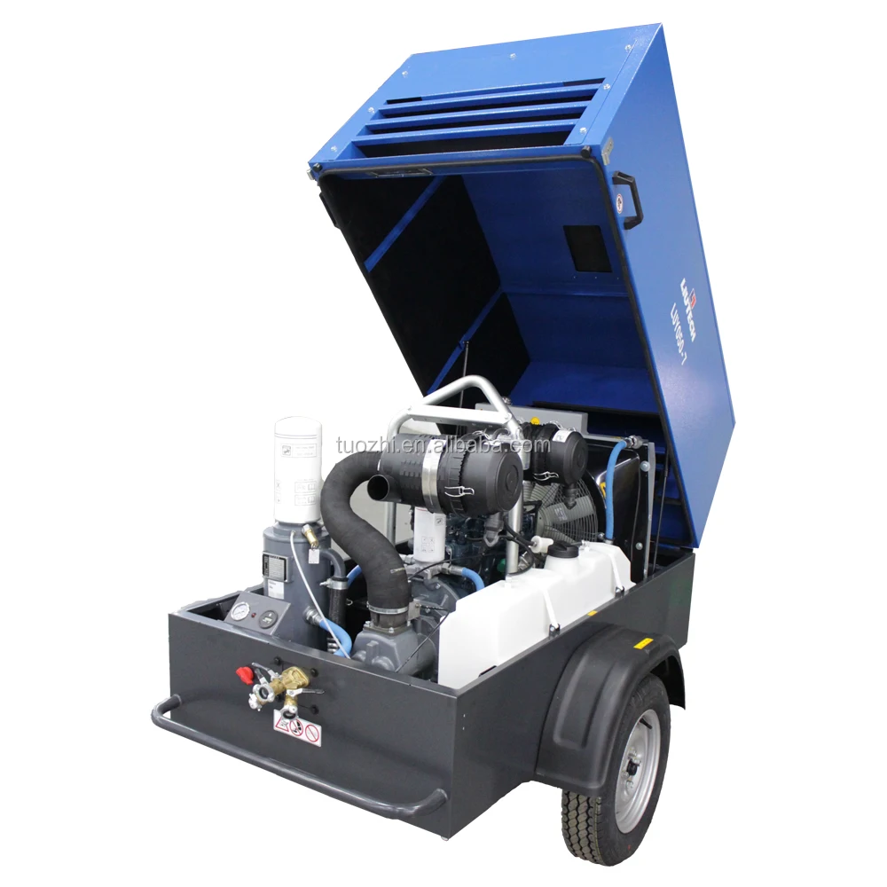 Kubota engine portable diesel air compressor for jackhammer