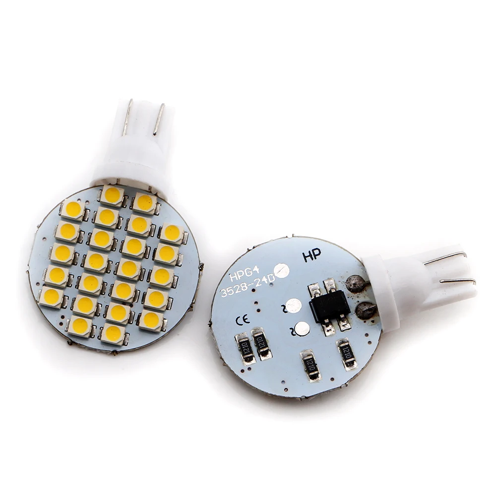 
Car LED Bulbs 1210 chip 24 md White and Warm White interior Number Plate light T10 501 W5W 194 LED bulbs Round 