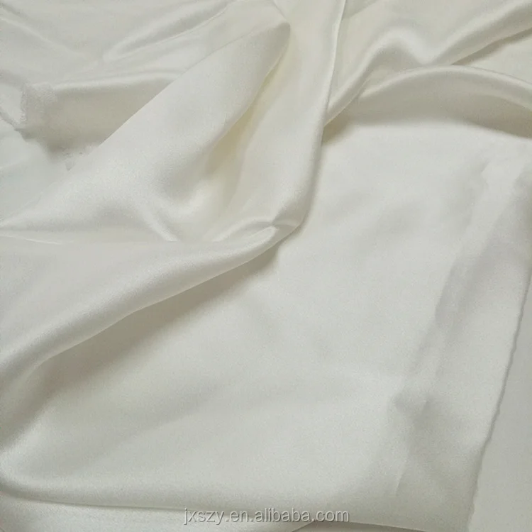 
Wholesale 100% pure silk white color 19mm bridal satin silk fabric 