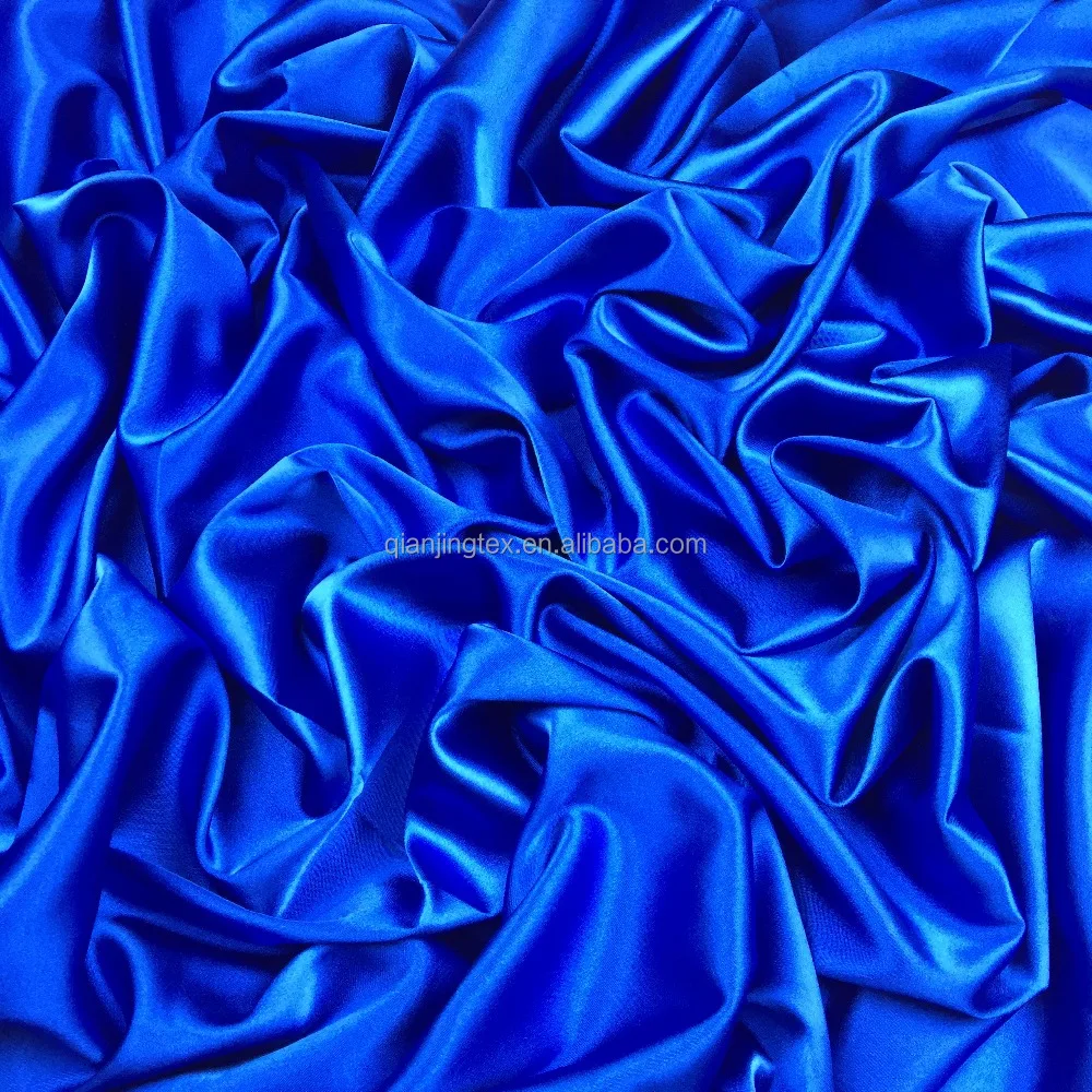 
Factory price 94% polyester 6% spandex shiny stretch satin fabric at price 