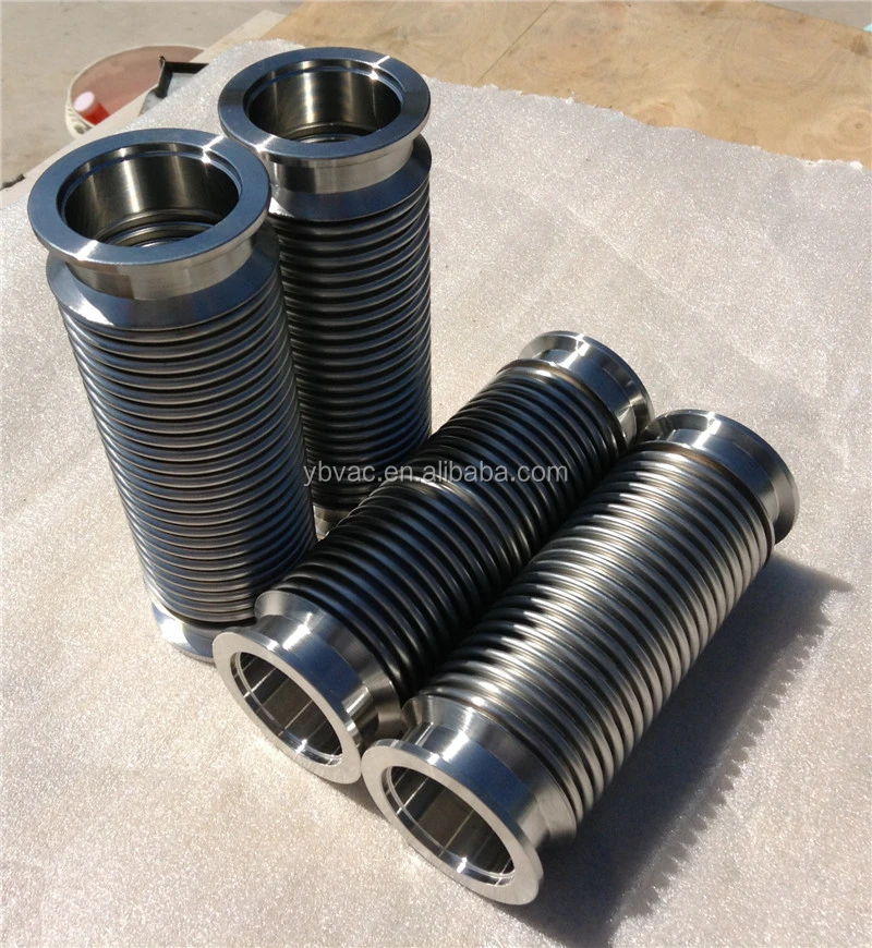 Bellows Hose Metal KF-40, 4 Inch, Flex Coupling, ISO-KF Flange Size NW-40, Stainless Steel