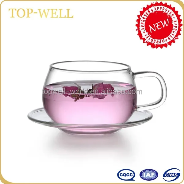 Popular transparent glass teapot and cups set, tea serving sets