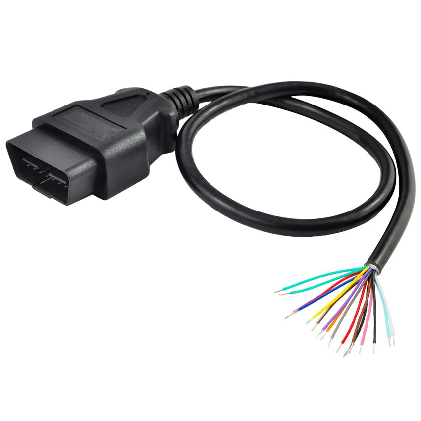 16 Pin J1962 OBD2 OBD-II Male Connector to Open Plug Wire, OBD Diagnostic Extension Cable custom assembly manufacturer