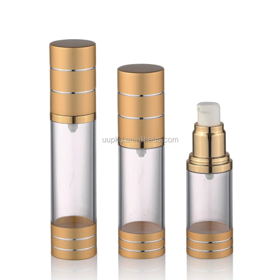 Good quality Luxury aluminum airless bottle with twist cap with brightning shoulder