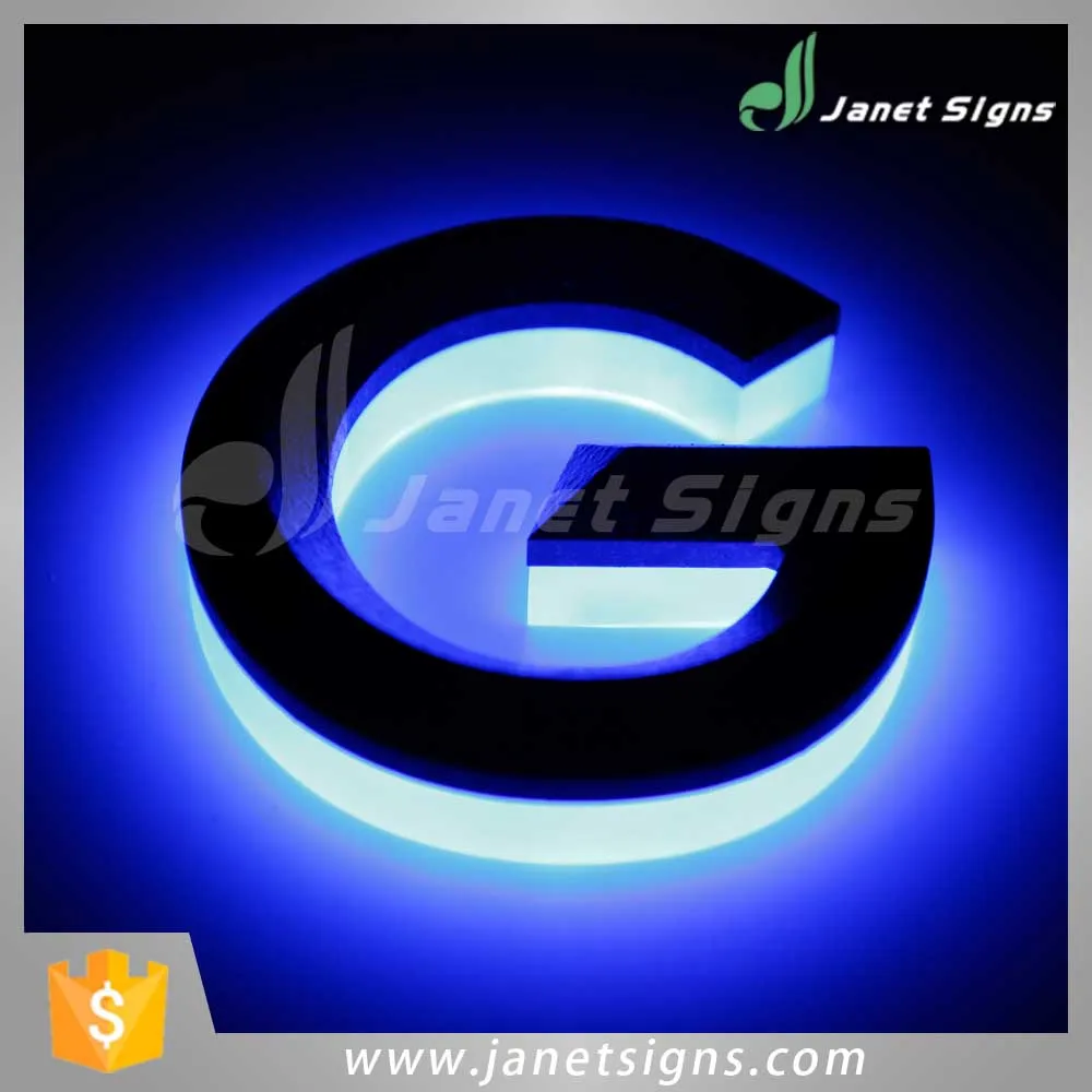 Vintage edge lit acrylic letter with 3d Surface
