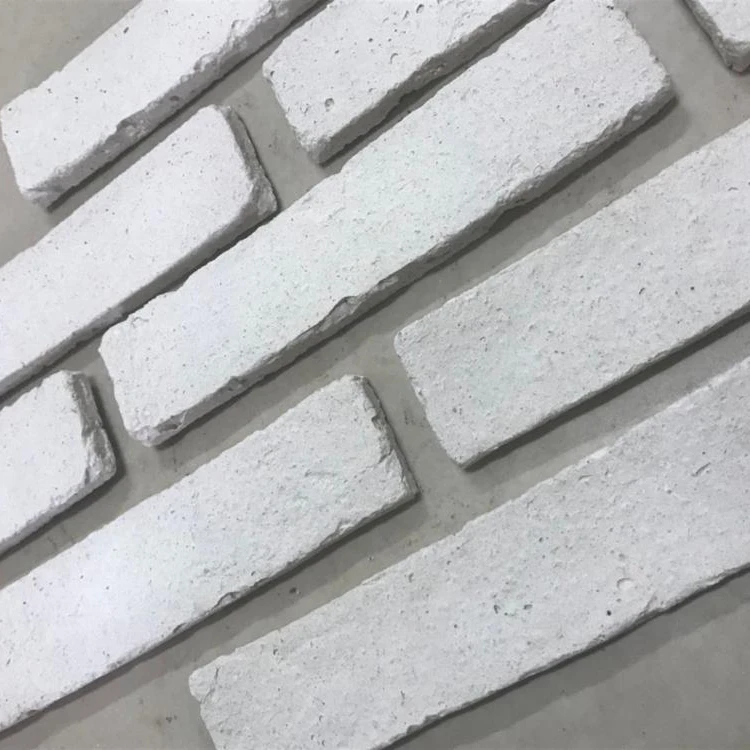 White antique clay brick panel for interior with different sizes