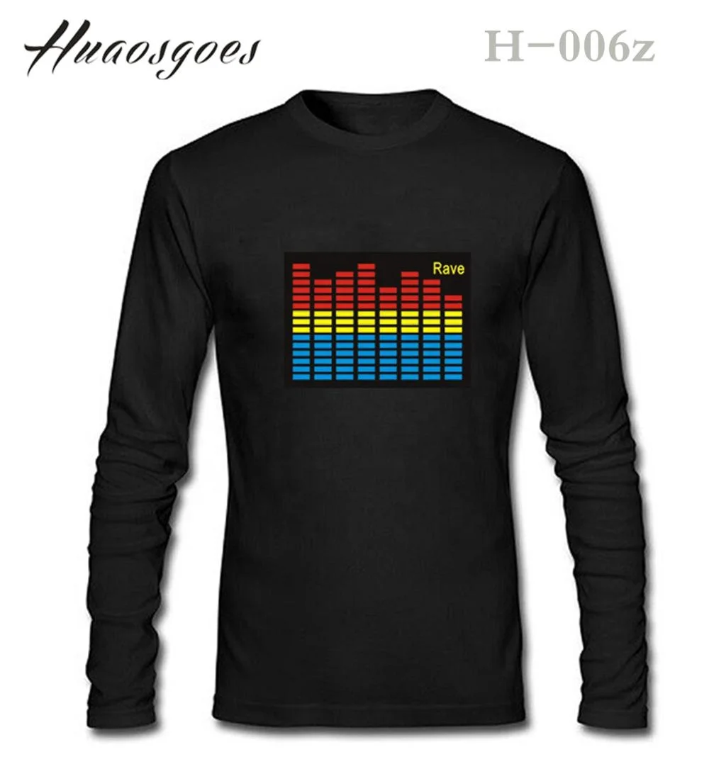 Custom design Sound Activated Led T Shirt El Flashing t Shirt