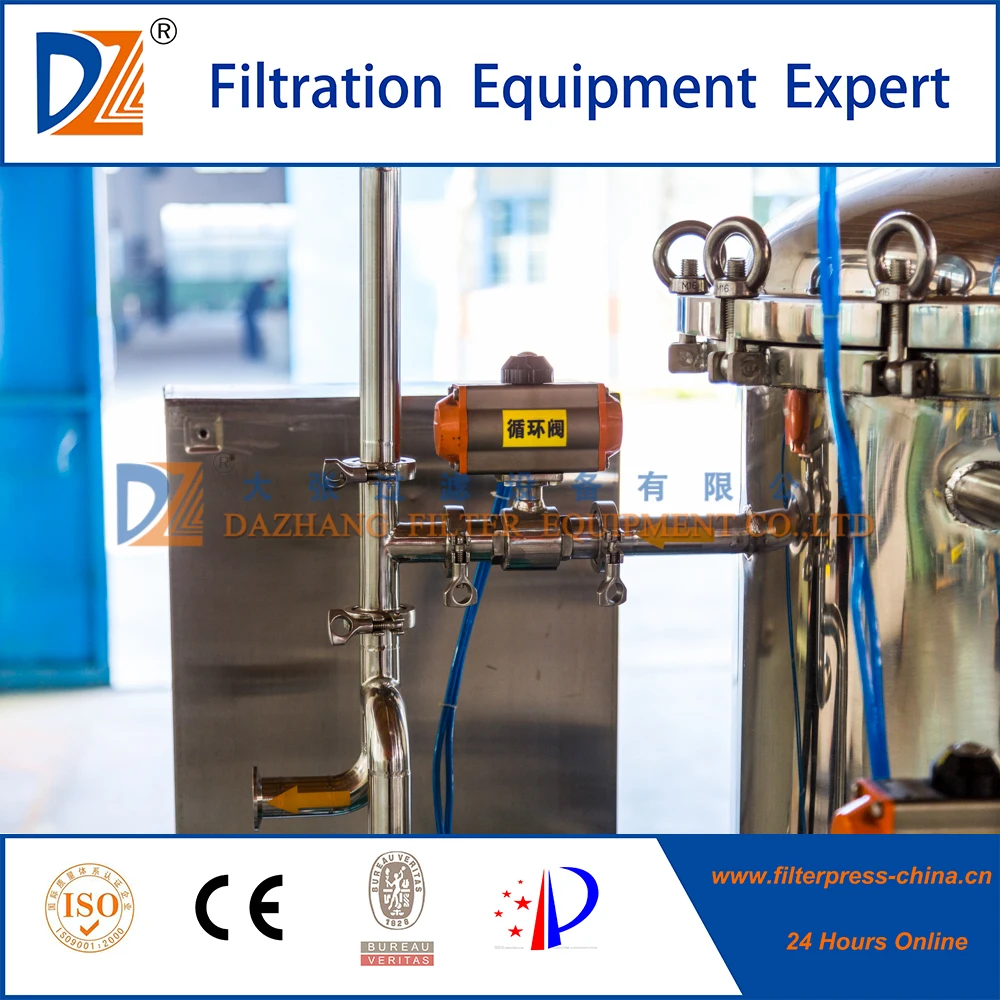 Filter Press Candle Filter Machine DZ Stainless Steel Water Treatment for Oil Food Industrial Filtration ISO9001;CE Plc,engine
