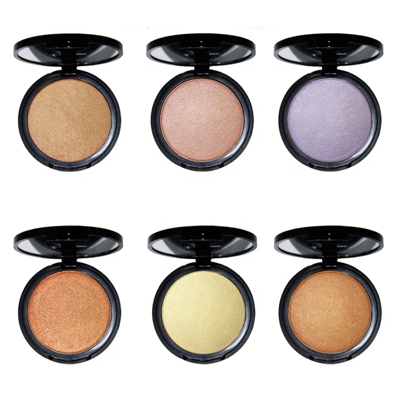 High Quality OEM 6 Colors Face Foundation Pressed Powder Highlighter Makeup