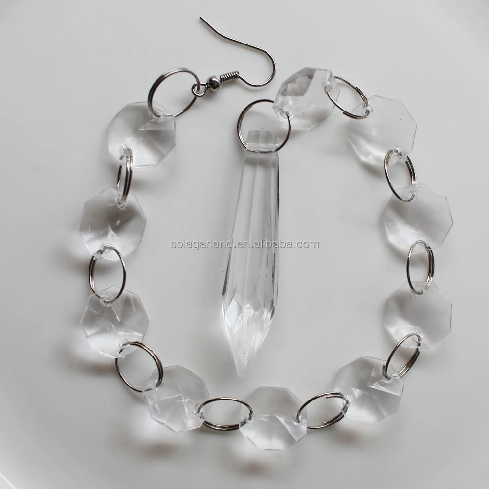 Custom Clear Crystal Acrylic Garland Strands With Pendant