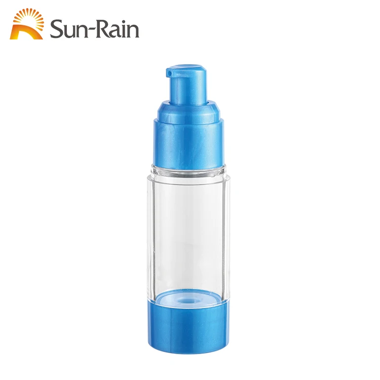 New design low price round shape empty pp plastic cream airless bottle with sprayer