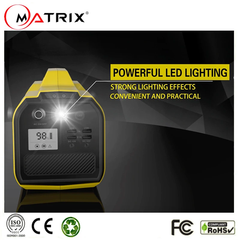 Portable UPS Solar Charge 12V 24V output 500W AC/DC Uninterrupted Power Supply Multifunction Pure Sine Wave UPS 30000mAh